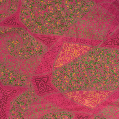 Sanskriti Vintage Soft Pink Pure Silk Sari Digital Print Zari Border Saree 6+Yd
