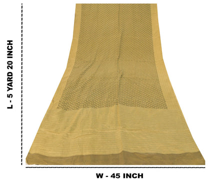 Sanskriti Vintage Soft Yellow Pure Silk Sari Floral Digital Print Saree 5.5Yd