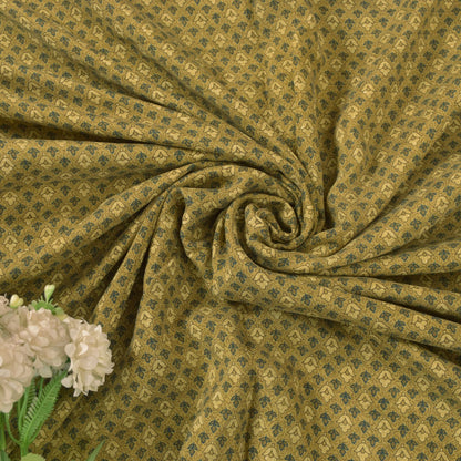 Sanskriti Vintage Soft Yellow Pure Silk Sari Floral Digital Print Saree 5.5Yd