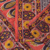 Sanskriti Vintage Soft Blue-Red Pure Silk Sari Floral Block Printed Saree 5.5Yd