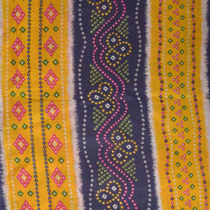 Sanskriti Vintage Soft Pink-Blue Pure Silk Sari Bandhani Print GujratSaree 5.5Yd