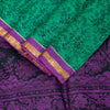 Sanskriti Vintage Sari Green Pure Silk Hand Block Kalamkari Print Saree 5.5Yard