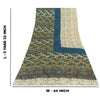 Sanskriti Vintage Sarees Blue & Ivory Pure Silk Paisley Printed 5+YD Indian Sari