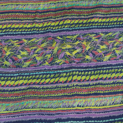 Sanskriti Vintage Sarees Blue Pure Silk Floral Printed 5+YD Sari Craft Material