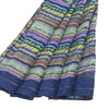 Sanskriti Vintage Sarees Blue Pure Silk Floral Printed 5+YD Sari Craft Material