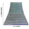 Sanskriti Vintage Sarees Blue Pure Silk Floral Printed 5+YD Sari Craft Material