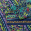 Sanskriti Vintage Sarees Blue Pure Silk Floral Printed 5+YD Sari Craft Material