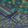 Sanskriti Vintage Sarees Blue Pure Silk Floral Printed 5+YD Sari Craft Material