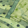 Sanskriti Vintage Sarees Green Pure Silk Floral Printed Sari 5+yd Craft Fabric