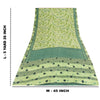 Sanskriti Vintage Sarees Green Pure Silk Floral Printed Sari 5+yd Craft Fabric
