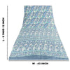 Sanskriti Vintage Sarees Blue Indian Pure Silk Printed Sari 6+yd Craft Fabric