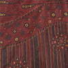 Sanskriti Vintage Sarees Red Pure Silk Paisley Printed Sari 5+yd Craft Fabric
