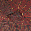 Sanskriti Vintage Sarees Red Pure Silk Paisley Printed Sari 5+yd Craft Fabric