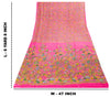 Sanskriti Vintage Craft Supply Floral Printed Pink Pure Silk Sarees 6+YD Sari