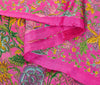Sanskriti Vintage Craft Supply Floral Printed Pink Pure Silk Sarees 6+YD Sari