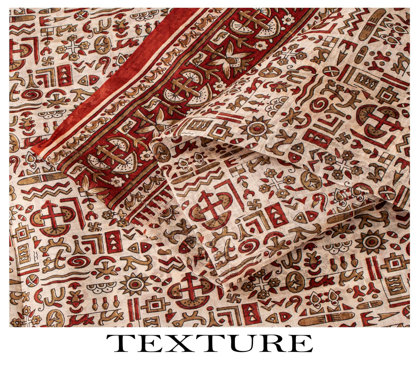 Sanskriti Vintage Saree Cream 100% Pure Silk Abstract Printed Sari 5.5+Yd Fabric