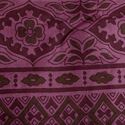 Sanskriti Vintage Saree Pink Soft 100% Pure Silk Floral Print Sari 5.5+Yd Fabric