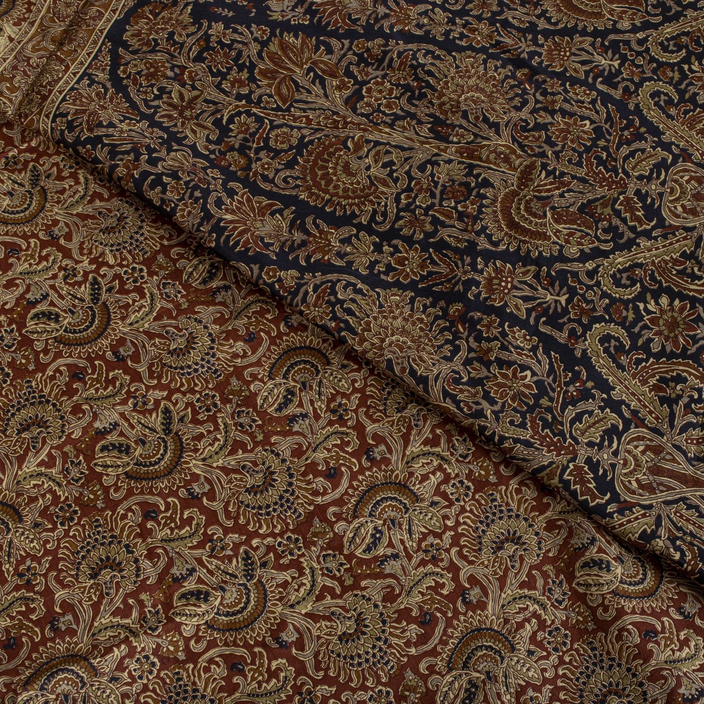 Sanskriti Vintage Saree Brown Soft Pure Silk Paisley Printed Sari 6+Yd Fabric