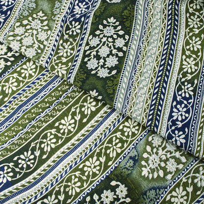 Sanskriti Vintage Gray Pure Silk Saree Floral Print Tie Dye 5+Yard Craft Fabric