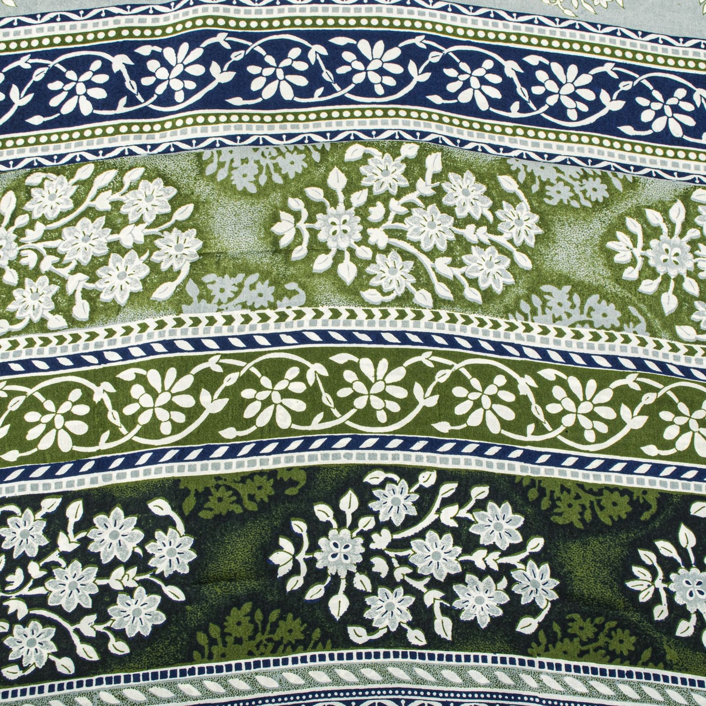 Sanskriti Vintage Gray Pure Silk Saree Floral Print Tie Dye 5+Yard Craft Fabric
