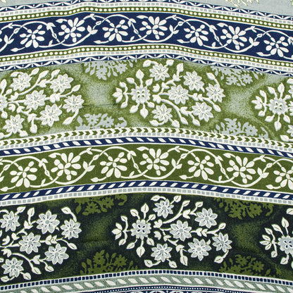 Sanskriti Vintage Gray Pure Silk Saree Floral Print Tie Dye 5+Yard Craft Fabric