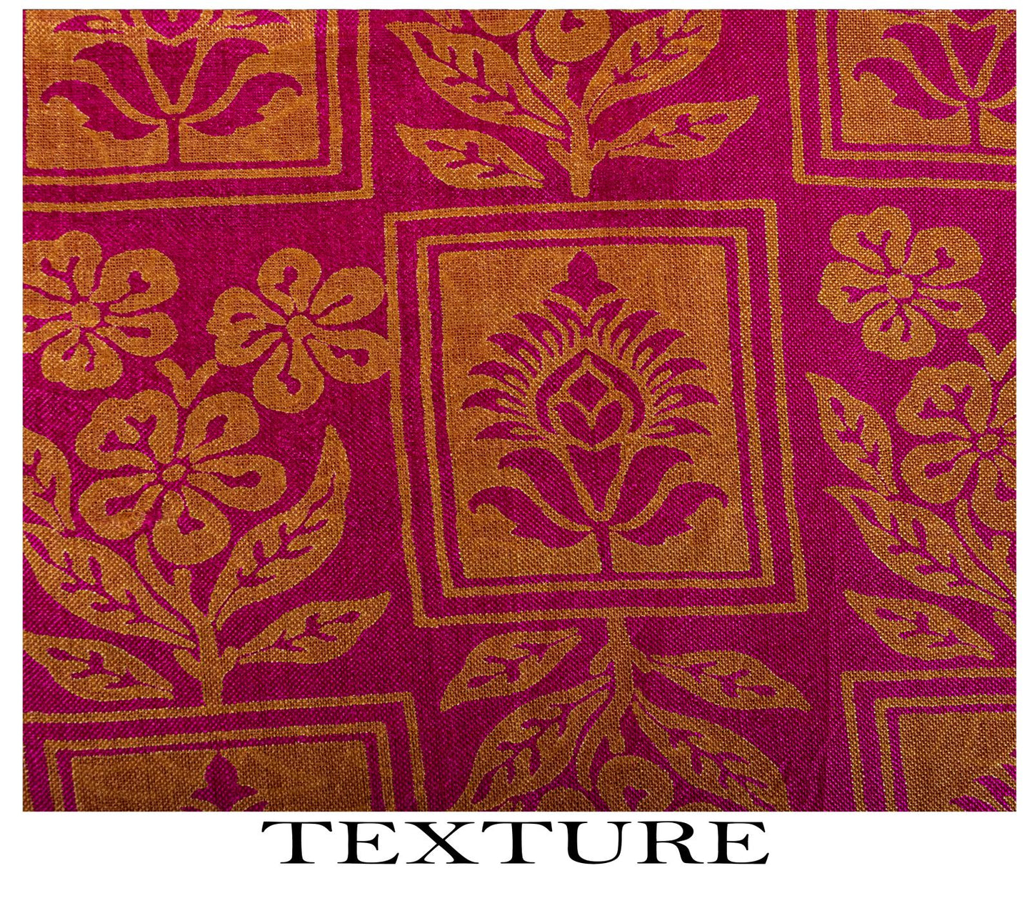 Sanskriti Vintage Pink Pure Silk Paisley Floral Print Saree 5+Yard Fabric Craft