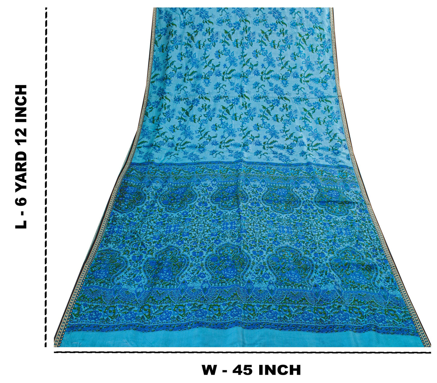 Sanskriti Vintage Floral Printed Gajji Butter Soft Pure Silk Sarees 6+YD Sari