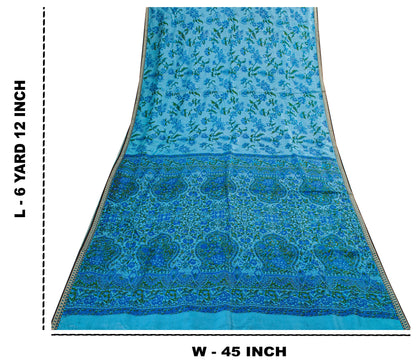 Sanskriti Vintage Floral Printed Gajji Butter Soft Pure Silk Sarees 6+YD Sari