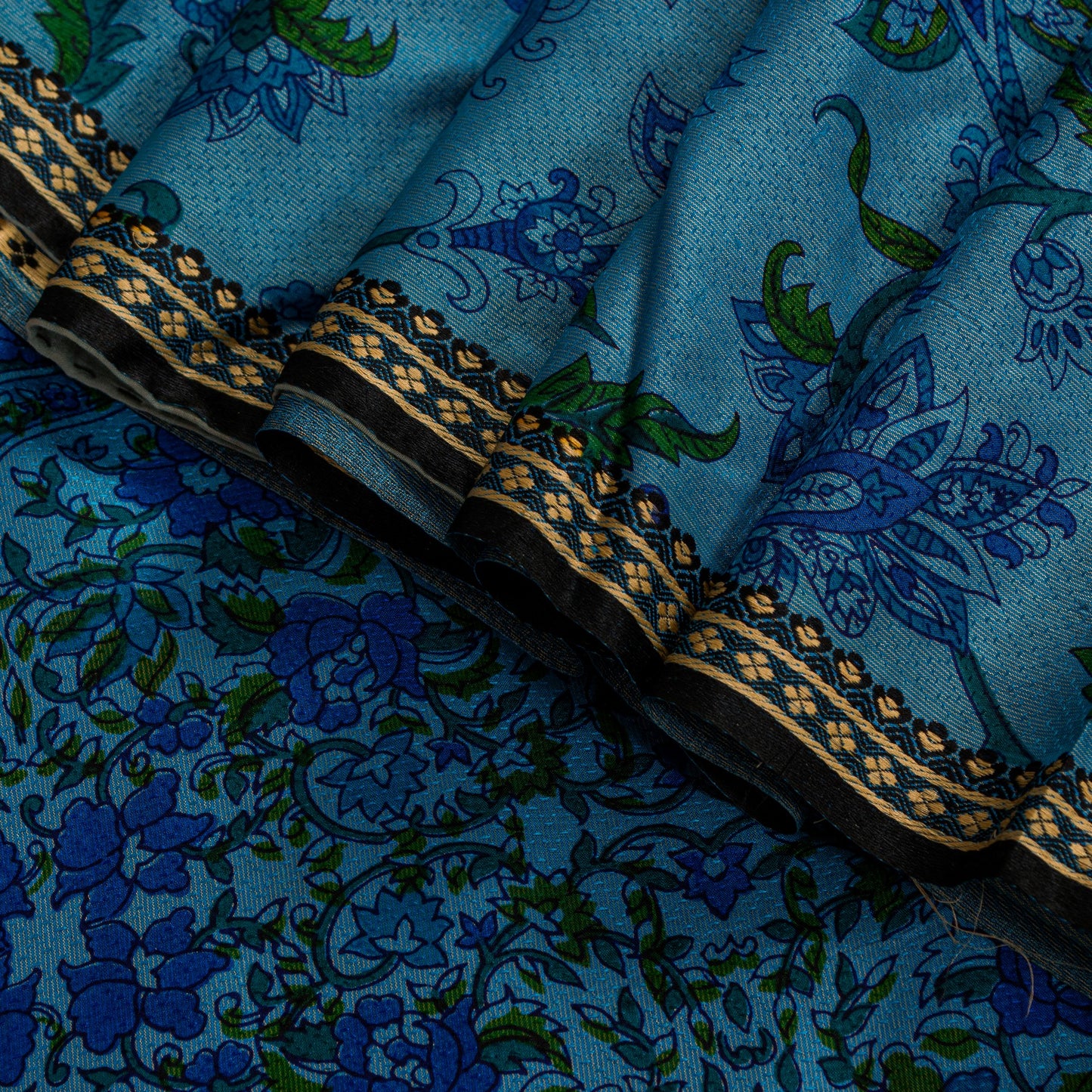 Sanskriti Vintage Floral Printed Gajji Butter Soft Pure Silk Sarees 6+YD Sari