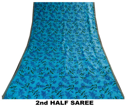 Sanskriti Vintage Floral Printed Gajji Butter Soft Pure Silk Sarees 6+YD Sari