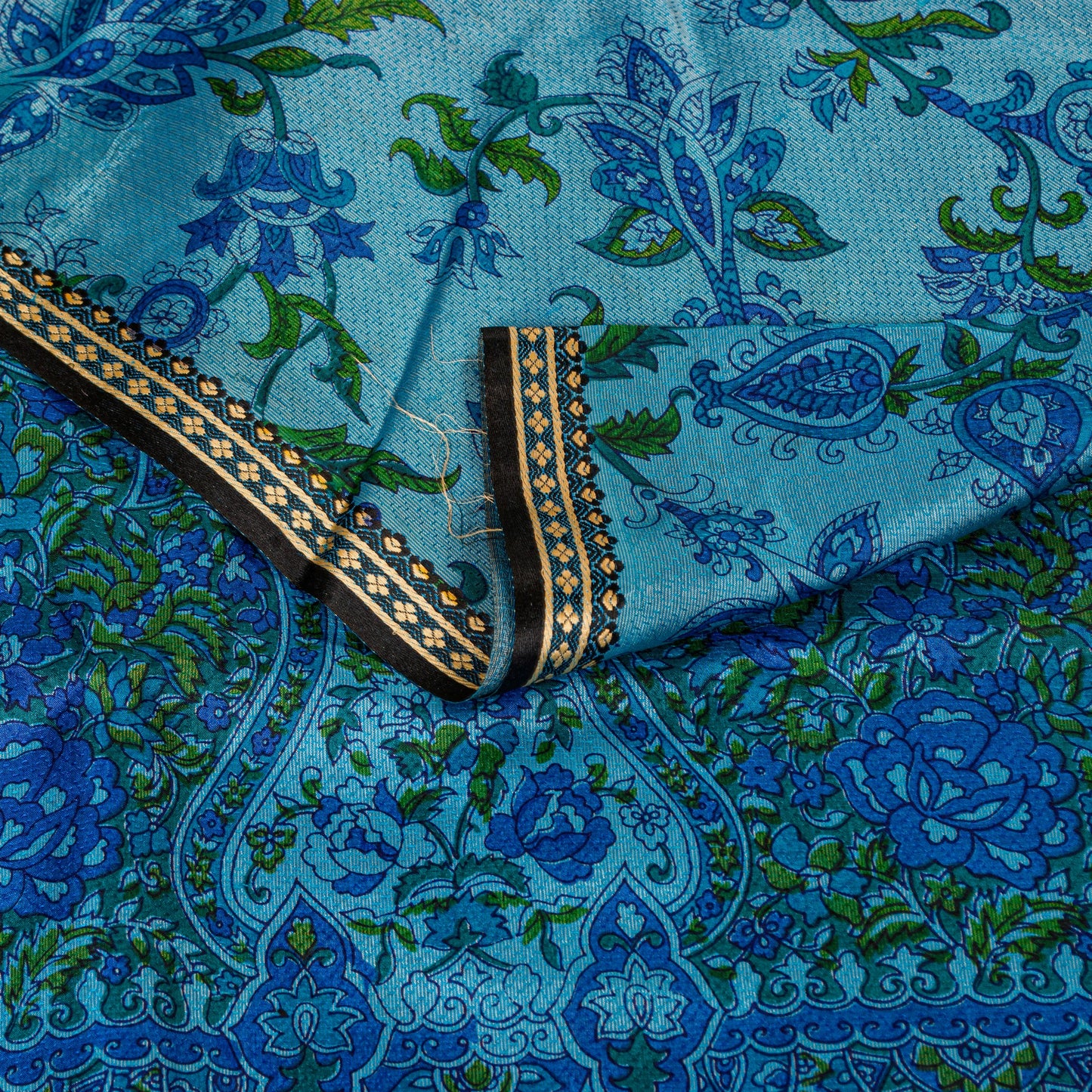 Sanskriti Vintage Floral Printed Gajji Butter Soft Pure Silk Sarees 6+YD Sari