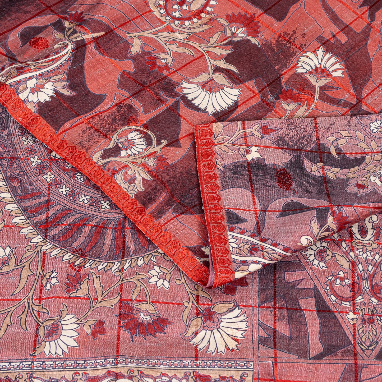 Sanskriti Vintage Saree Dusty Pink 100% Pure Silk Saree 5.5+Yd Supplies Floral Printed Sari For Crafting, Upcycling, or Even Wearing