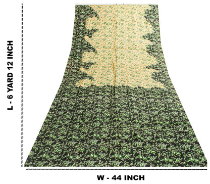 Sanskriti Vintage Gajji Butter Soft Pure Silk Saree Floral Print  6+YD Sari