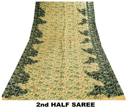 Sanskriti Vintage Gajji Butter Soft Pure Silk Saree Floral Print  6+YD Sari