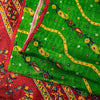 Sanskriti Vintage Green-Red Pure Silk Saree Paisley Printed 5.5+Yard Sari Fabric