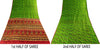 Sanskriti Vintage Green-Red Pure Silk Saree Paisley Printed 5.5+Yard Sari Fabric