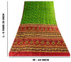 Sanskriti Vintage Green-Red Pure Silk Saree Paisley Printed 5.5+Yard Sari Fabric
