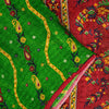 Sanskriti Vintage Green-Red Pure Silk Saree Paisley Printed 5.5+Yard Sari Fabric