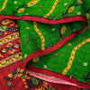Sanskriti Vintage Green-Red Pure Silk Saree Paisley Printed 5.5+Yard Sari Fabric