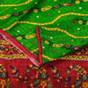 Sanskriti Vintage Green-Red Pure Silk Saree Paisley Printed 5.5+Yard Sari Fabric