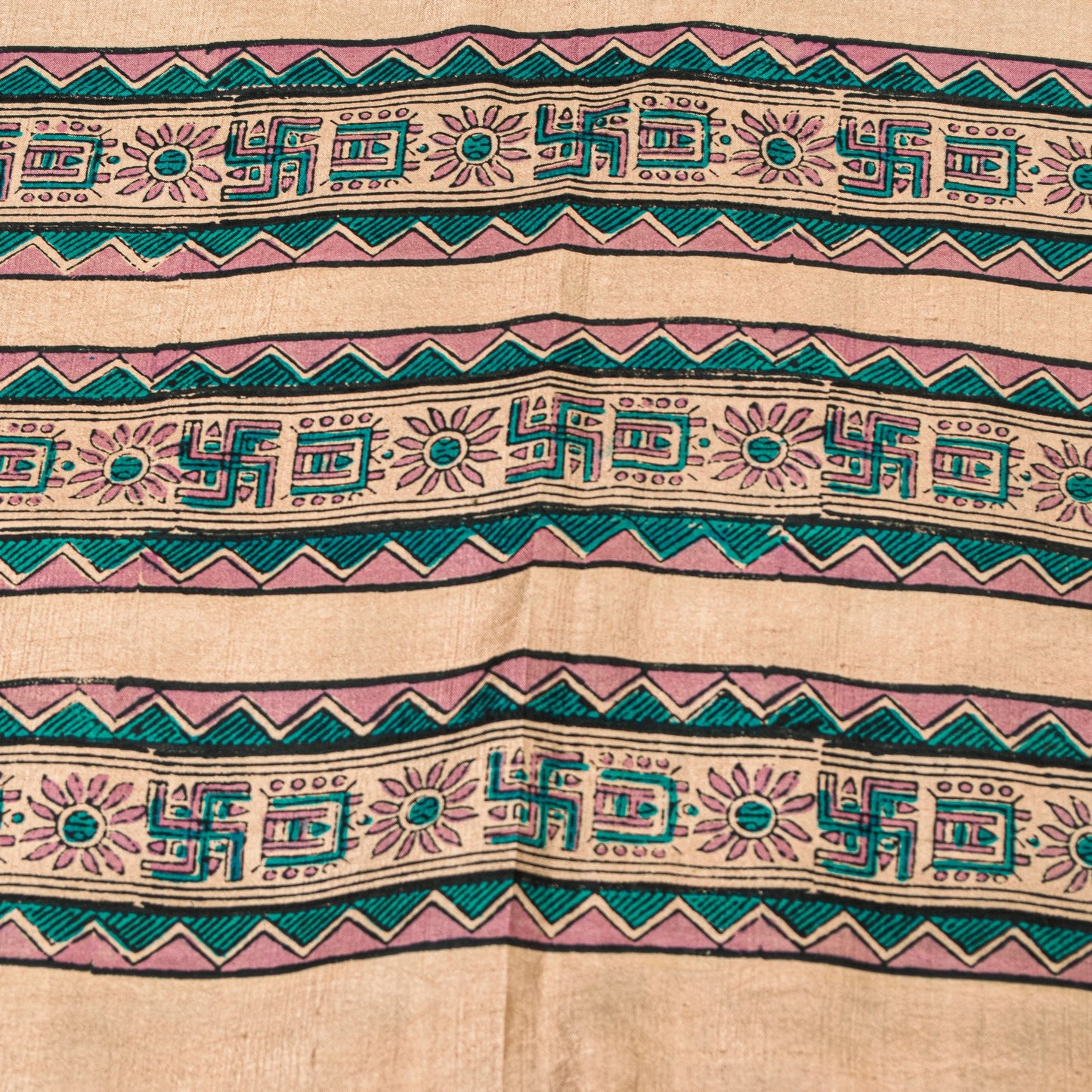 Sanskriti Vintage Printed Gajji Butter Soft Pure Silk Swastik Sarees 7+YD Sari