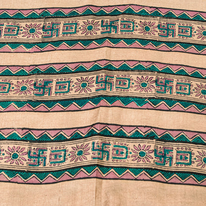 Sanskriti Vintage Printed Gajji Butter Soft Pure Silk Swastik Sarees 7+YD Sari