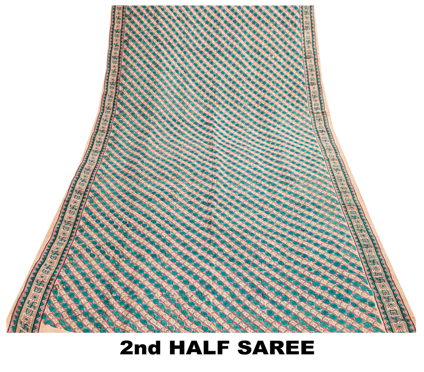 Sanskriti Vintage Printed Gajji Butter Soft Pure Silk Swastik Sarees 7+YD Sari