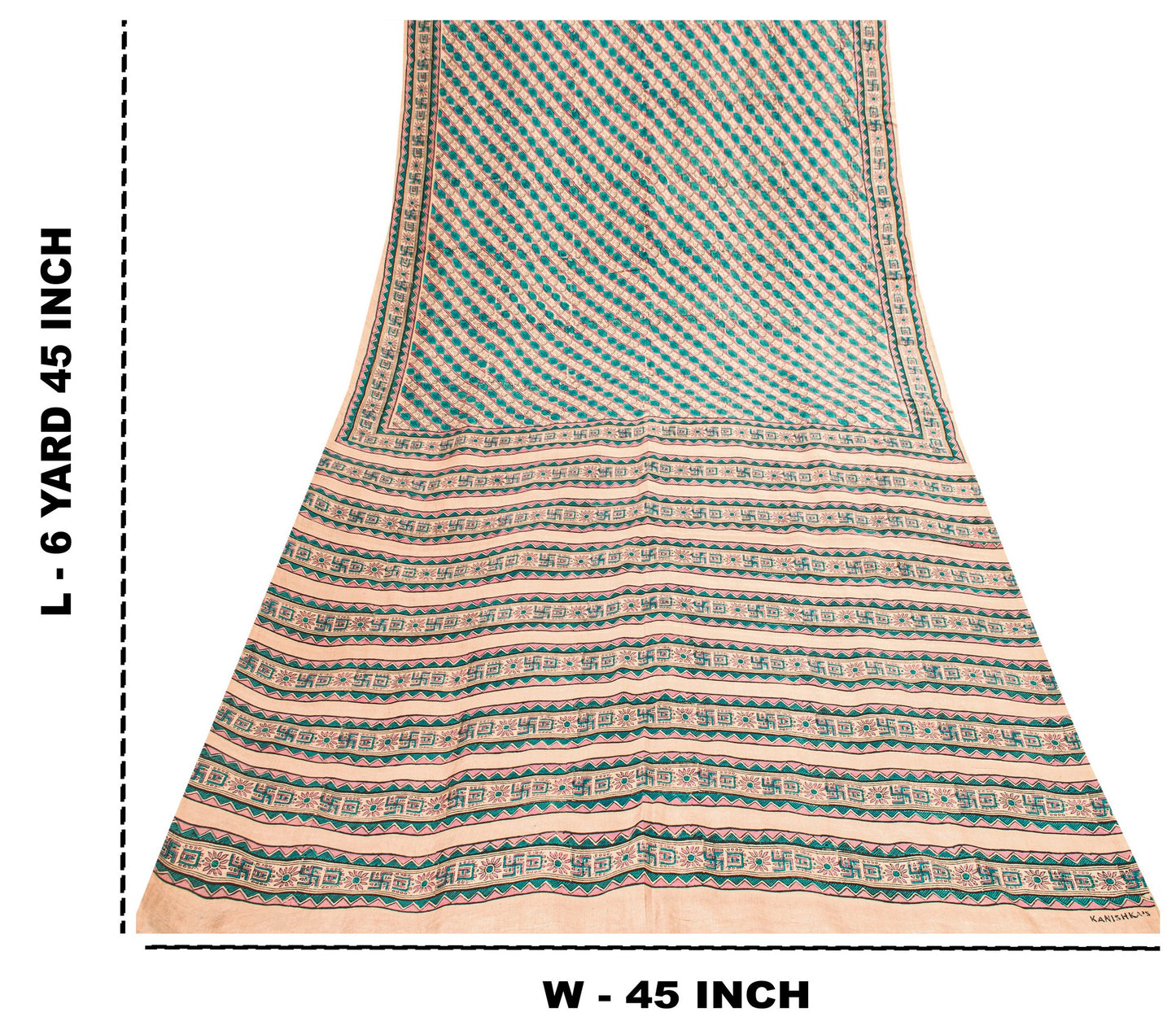 Sanskriti Vintage Printed Gajji Butter Soft Pure Silk Swastik Sarees 7+YD Sari