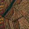 Sanskriti Vintage Cream Pure Chiffon Saree Hand Block Print 5.5+Yard Sari Fabric