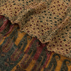 Sanskriti Vintage Cream Pure Chiffon Saree Hand Block Print 5.5+Yard Sari Fabric