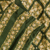 Sanskriti Vintage Dark Green Sari Soft Pure Silk Floral Print Saree 6+Yd Craft