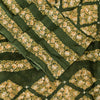 Sanskriti Vintage Dark Green Sari Soft Pure Silk Floral Print Saree 6+Yd Craft