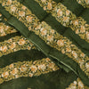 Sanskriti Vintage Dark Green Sari Soft Pure Silk Floral Print Saree 6+Yd Craft