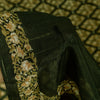 Sanskriti Vintage Dark Green Sari Soft Pure Silk Floral Print Saree 6+Yd Craft